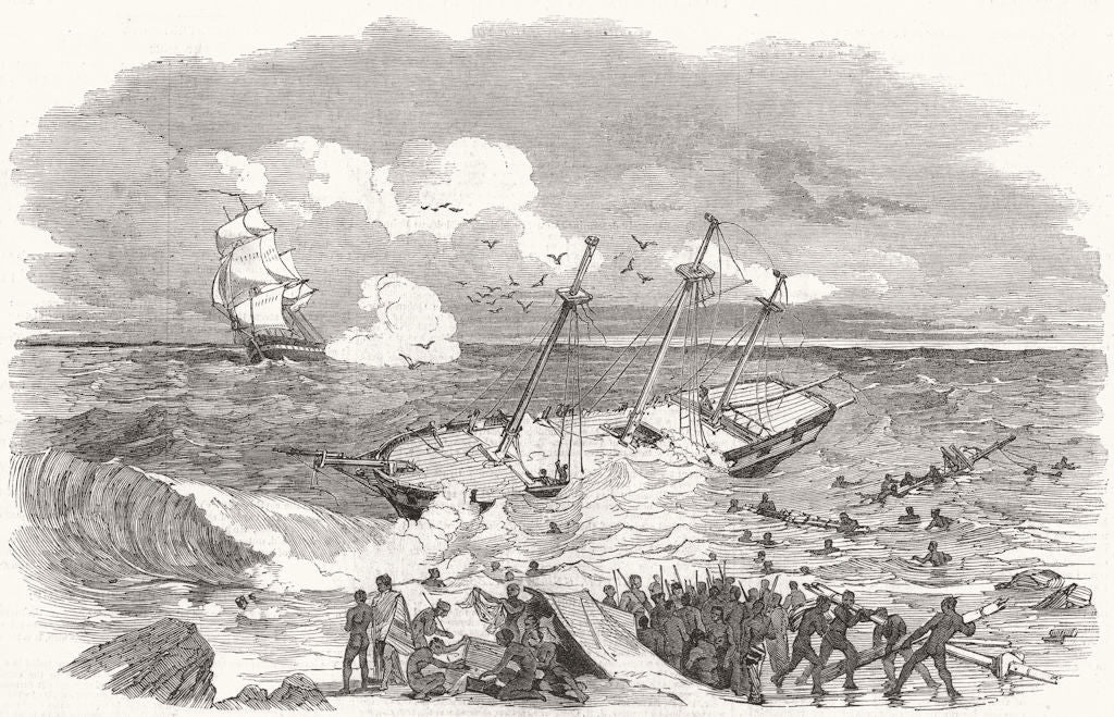 SIERRA LEONE. Wreck of Mary Elizabeth, point Moa, Goajira coast 1849 old print